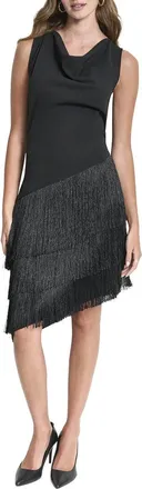 DKNY Dkny Cowl Neck Tier Front Dress