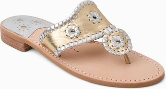 Jack Rogers Womens Jacks Flat Sandal In Metallic Platinum Silver