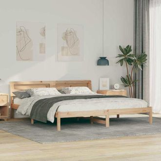 vidaXL Vidaxl - Estructura De Cama Marr&oacute;n 180 X 200 Cm Madera Maciza De Pino