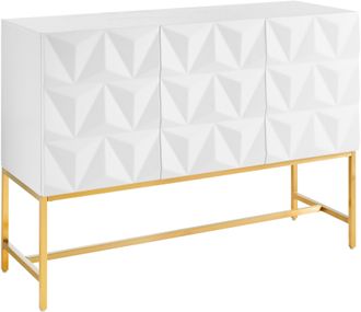 Leonique Sideboard »Rovuma, TOPSELLER!, OTTOs Choice« Kommode, FSC-zertifizierter Holzwerkstoff, lackiert, in 3D-Optik und goldfarbenem Metallgestell