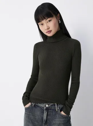 Twik Womens Finely ribbed turtleneck sweater