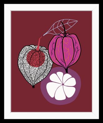 Queence Bild »Marlene« Essen Figuren Kunst Lebensmittel Obst Obst Bilder 1 Stk. tlg. HD Premium Poster-Druck inkl. Holzrahmen