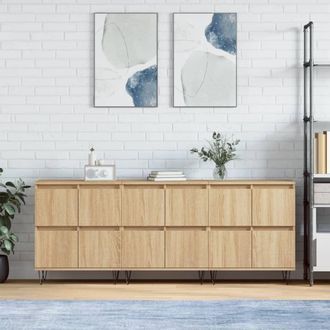 vidaXL Vidaxl - Aparadores 3 Uds Madera Contrachapada Color Roble Sonoma
