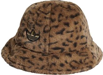 adidas Originals SPRT Faux Fur Printed Bucket Hat Brown Black H35548