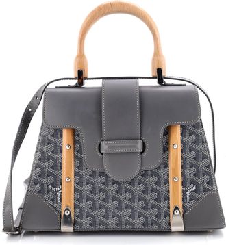 Goyard Saigon Top Handle Bag Coated Canvas with Leather PM