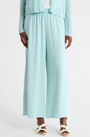 Eileen Fisher Silk Crepe Georgette Ankle Wide Leg Pants in Pool at Nordstrom Rack, Size Xx-Small