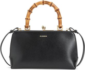 Jil Sander Goji Bamboo Mini Tas - Dames - Handtassen - Zwart - ONE Size - Leer - Tassen