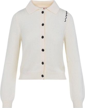 Marni White Cotton Cardigan