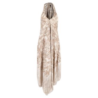 Cult Gaia Ali maxi-jurk met franjes in bruin polyester