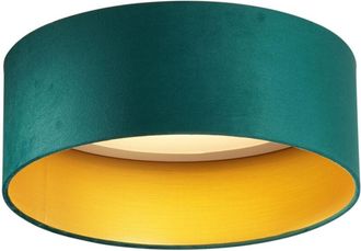 QAZQA Lampada da soffitto sue - Moderno - Plastico,Velluto,Acciaio - Verde/Bianco - Tondo (non sostituibile) led Max. 1 x 20.5 Watt - Qazqa