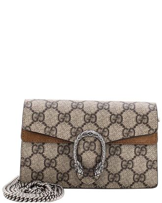 Gucci Brown Gg Coated Canvas Dionysus Bag Super Mini (Authentic Pre-Loved)