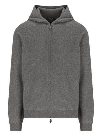 Loro Piana knitted zip-up hoodie - men - Kid Cashmere - 48 - Grey