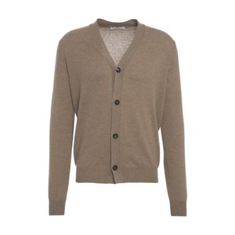 Gender Cardigans, male, Brown, Size: 3XL V-neck Knit Cardigan Marrone Aw25