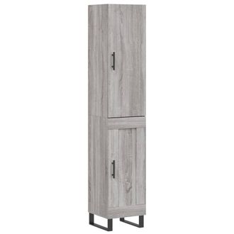 Berkfield Home Highboard Grey Sonoma 34.5x34x180 cm Engineered Wood