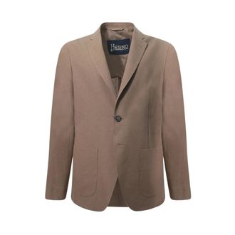 Herno Blazers, male, Brown, Size: L Light Scuba Blazer