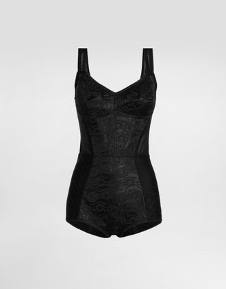 Dolce & Gabbana Corset Bodysuit - Woman Shirts And Tops Black Satin 48