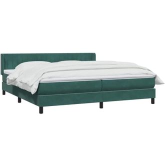 vidaXL Cama Box Spring Con Colch&oacute;n Terciopelo Verde Oscuro 180x220 Cm Vidaxl