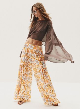 Icone Womens Crinkled tiered ultra-wide pant