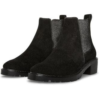 Steve Madden Dorothea Boots Womens Black Suede Round Toe Chelsea HTAT398