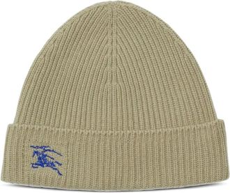 Burberry Geribbelde gebreide beanie - Dames - Hoeden - Beige - ONE Size - Accessoires