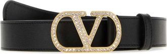 Valentino Garavani VLogo Signature Belt - female - Valentino Garavani - Belts - Black - 80 CM - Accessories