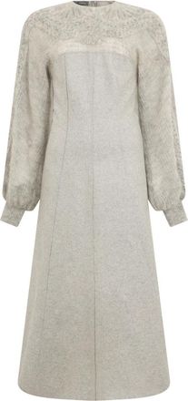Alberta Ferretti Lange Jurk - Dames - Maxi kleedjes - Grijs - S - Wol - Kleedjes