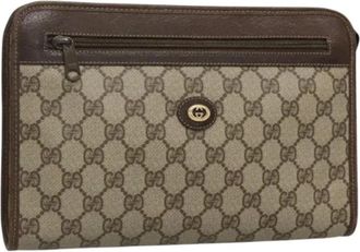 Gucci Pre-owned Clutches, female, Beige, Size: ONE SIZE Pre-owned Leather clutches