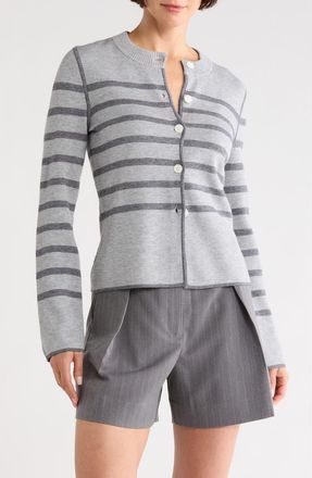 Derek Lam Mariana Reversible Button-Up Sweater in Light Grey Dark Grey at Nordstrom Rack, Size X-Small