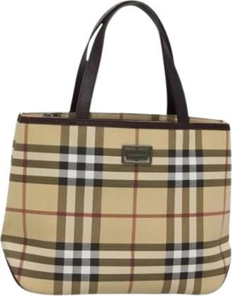 Burberry Pre-owned Tote Bags, female, Beige, Size: ONE SIZE Pre-owned Canvas Tote Bag