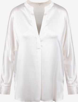 Vince Silk Shirt With V Neck