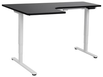 Beliani Escritorio regulable de derivado de madera negro