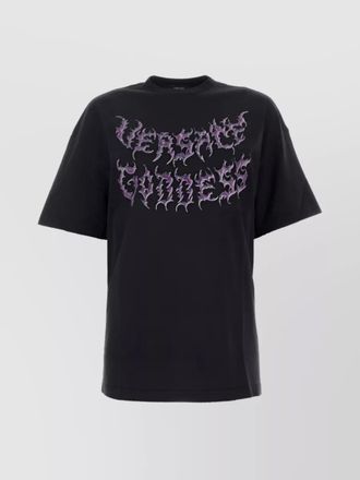 Versace punkish logo print cotton t-shirt