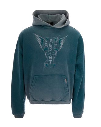 Represent Oversized Cotton Hoodie with Distressed Graphic Elements