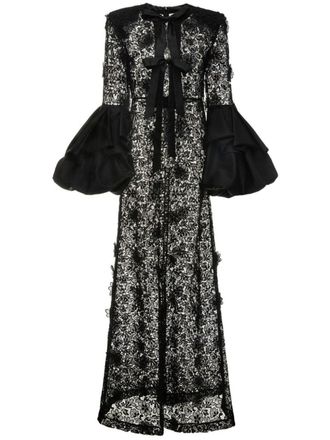 Huishan Zhang Jayma Gown Black Lace