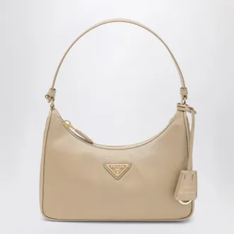 Prada Mini Re-Edition 2005 bag in camel Re-Nylon and Saffiano