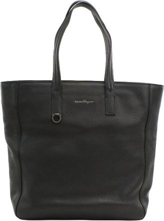 Ferragamo Black Leather Tote Bag (Pre-Owned)