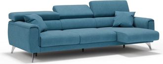 Divani.Store Sof&aacute; 3 plazas extensibles en tejido impermeable 244 cm azul claro