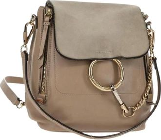 Chlo&eacute; Pre-owned Backpacks, female, Beige, Size: ONE SIZE Pre-owned Suede Backpack