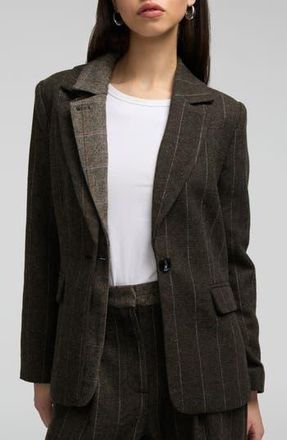 NVLT Double Lapel Tweed Blazer in Brown at Nordstrom Rack, Size X-Small