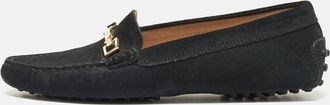 Tod's Tods Black Suede Horsebit Loafers