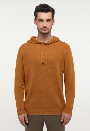 Eterna Hoodie ETERNA, Herren, Gr. M, orange, 27% Baumwolle, 73% Leinen, l&auml;ssig geschnitten, Sweatshirts Hoodie
