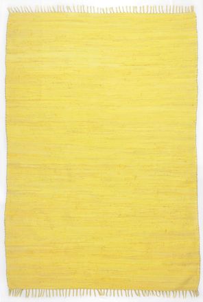 THEKO Alfombra reversible de algod&oacute;n tejida a mano - amarillo - 60x120 cm