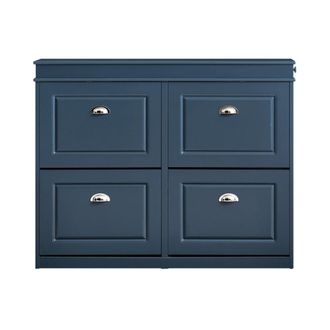 SoBuy Zapatero con 4 solapas con 1 cajon azul