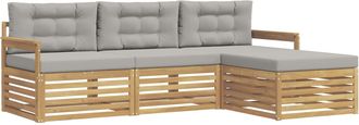 vidaXL Conjunto De Sof&aacute;s De Exterior 4 Uds. Blanco Y Gris Claro Vidaxl