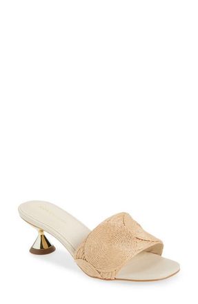 Koko + Palenki Silan Kitten Heel Slide Sandal in Natural Raffia at Nordstrom, Size 11Us