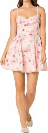 Astr Birdie Eyelet Sweetheart Mini Dress In Pink Floral
