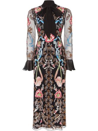 Temperley London Bilbao Tie midi dress - Black