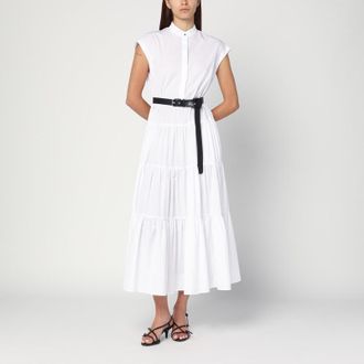 Max Mara White cotton shirt dress with ruffles
