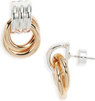 Nordstrom Frontal Doorknocker Earrings in Gold- Silver at Nordstrom