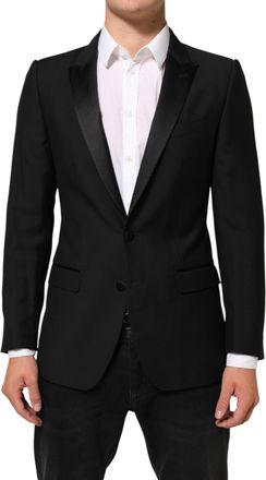 Dolce & Gabbana Black Wool MARTINI 2 Button Men Suit Mens Blazer
